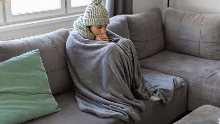 Heater Not Working Cold Woman Indoors
