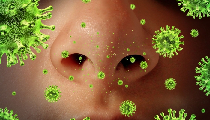 Close Up Of Nose With Germs